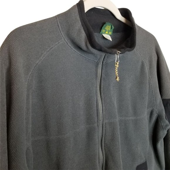 Cabela's Mens L Gray Full Zip Sweater Jacket Fleece Lined High Neck Zip Pockets - Picture 5 of 8